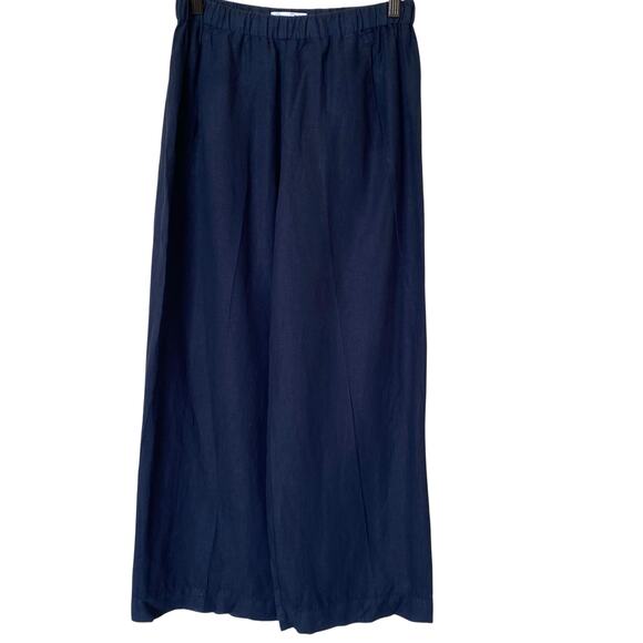 VELVET by GRAHAM & SPENCER Lola 100% Linen Wide Leg Pants Shadow Blue, X-Small - Picture 3 of 12